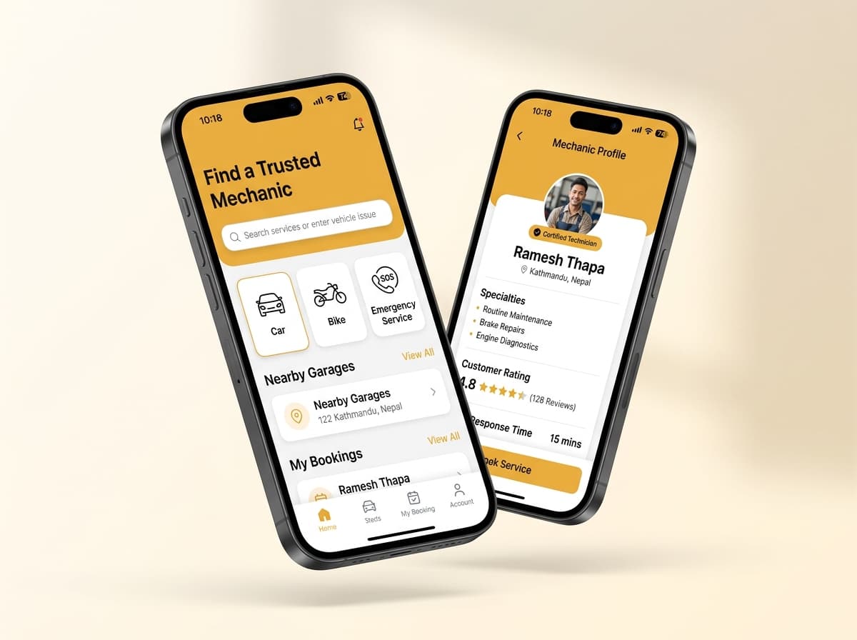 Mobile Mechanic Interface Preview